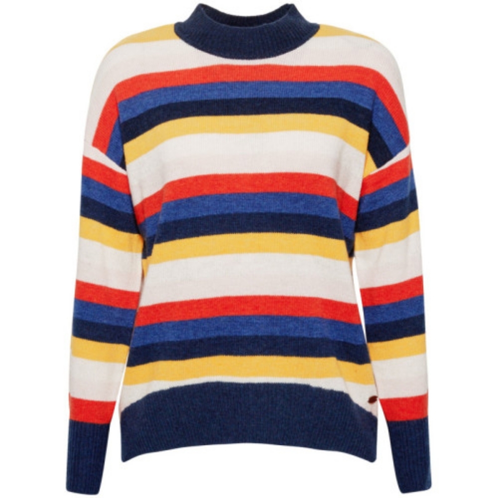 ESPRIT - Multicolored stripe mock neck sweater Sz M